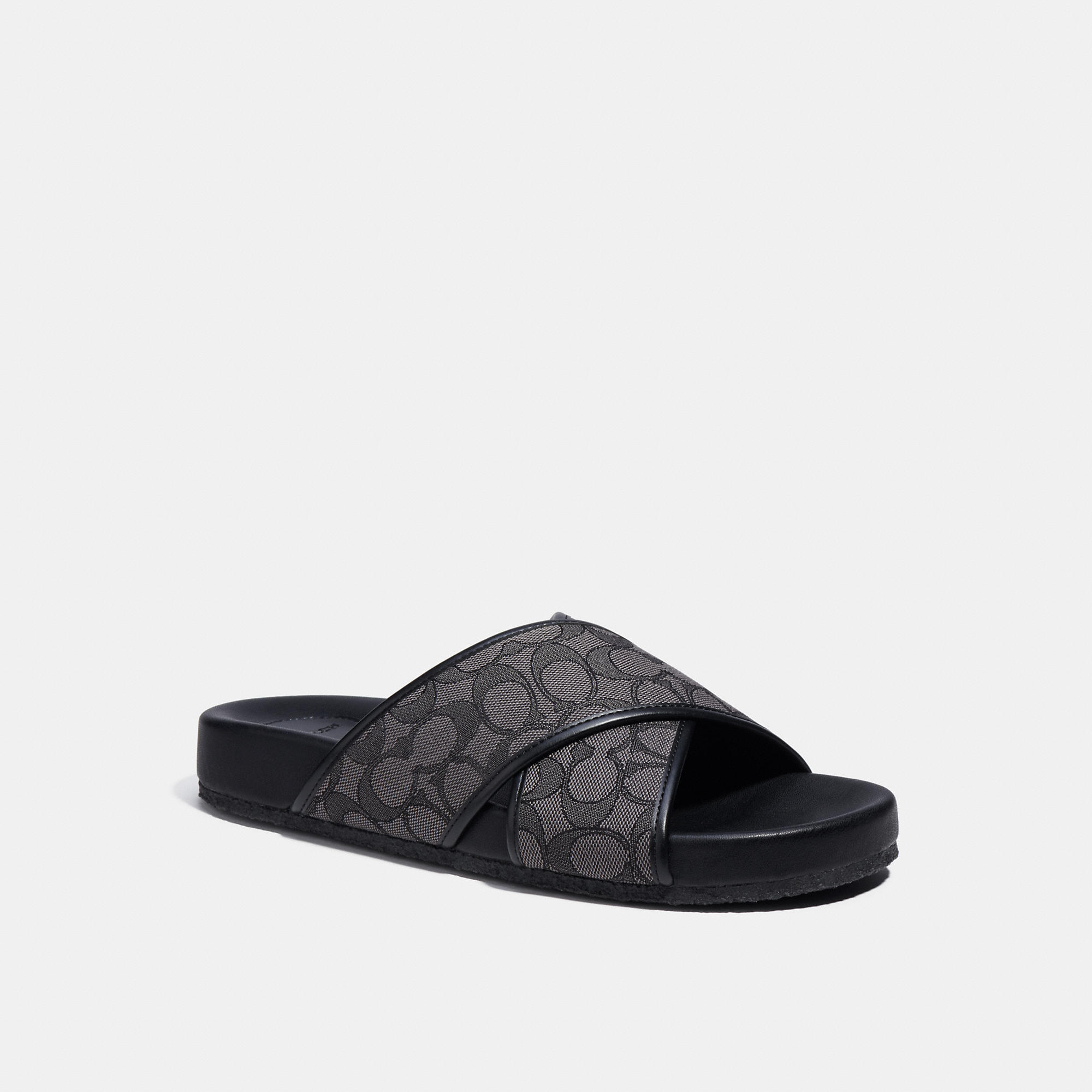 Shop Coach Outlet Crossover Sandal In Black