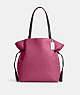 COACH®,ANDY TOTE WITH HORSE AND CARRIAGE,Leather,Large,Silver/Light Raspberry Multi,Front View