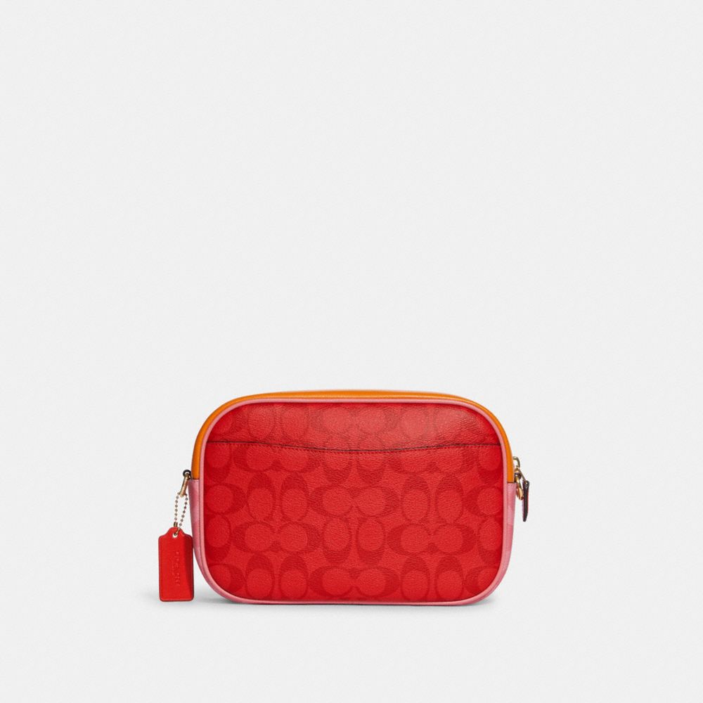 COACH®,Jamie Camera Bag In Blocked Signature Canvas,,Back View