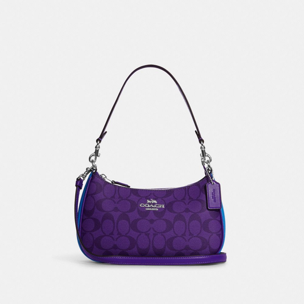 COACH® | Teri Shoulder Bag In Blocked Signature Canvas