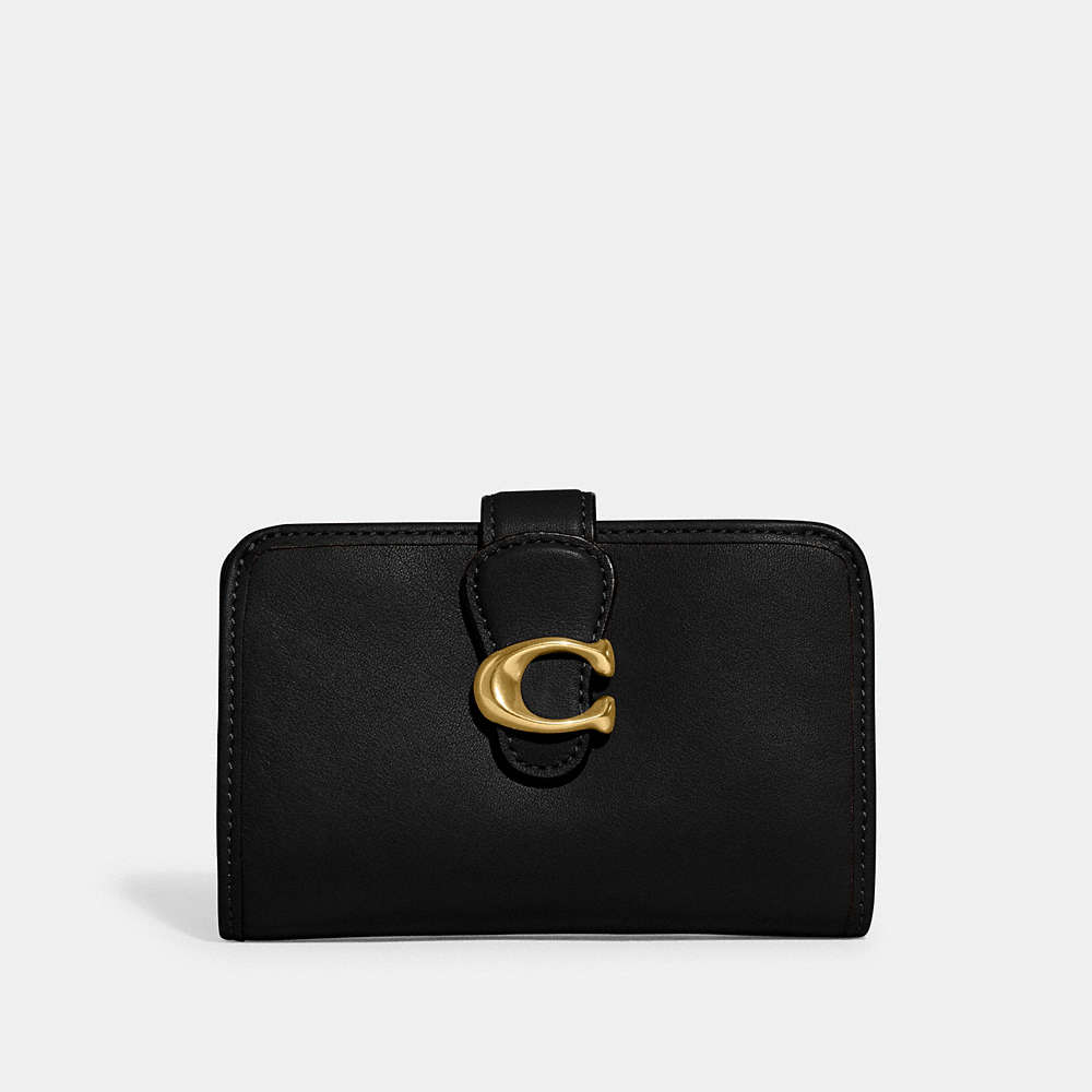 Coach Tabby Medium Wallet In Brass/black