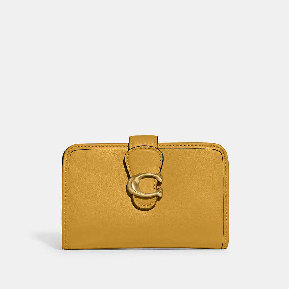 Coach Tabby Medium Wallet In Brass/yellow Gold