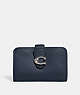 COACH®,TABBY MEDIUM WALLET,Smooth Leather,Mini,Silver/Denim,Front View
