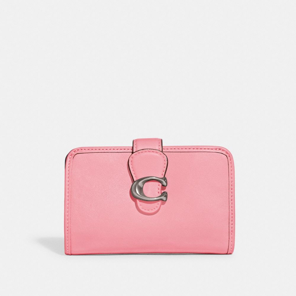Coach Tabby Medium Wallet In Silver/flower Pink