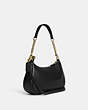 COACH®,TERI SHOULDER BAG,Pebbled Leather,Large,Anniversary,Gold/Black,Angle View