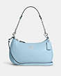 COACH®,TERI SHOULDER BAG,Pebbled Leather,Large,Anniversary,Silver/Waterfall,Front View
