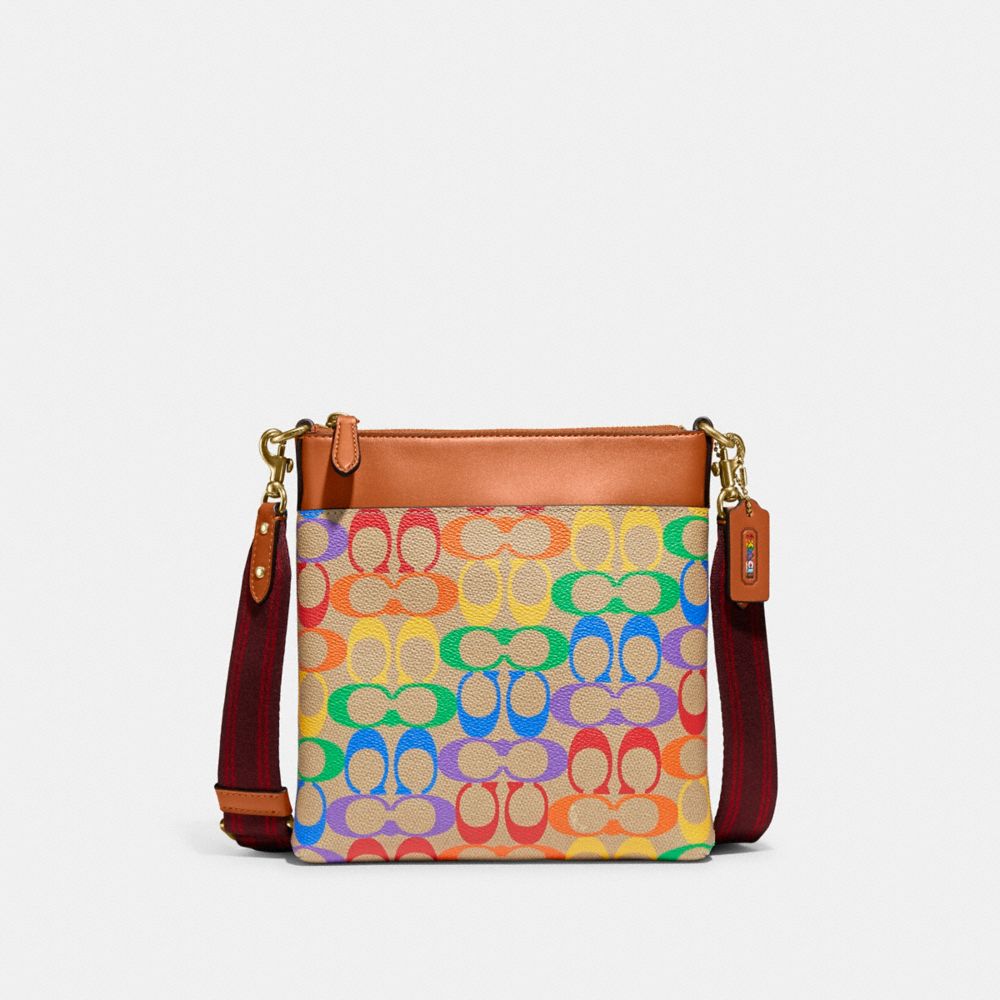 COACH® | Kitt Messenger Crossbody In Rainbow Signature Canvas