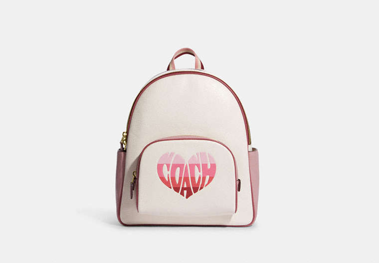 Court Backpack With Stripe Heart Motif