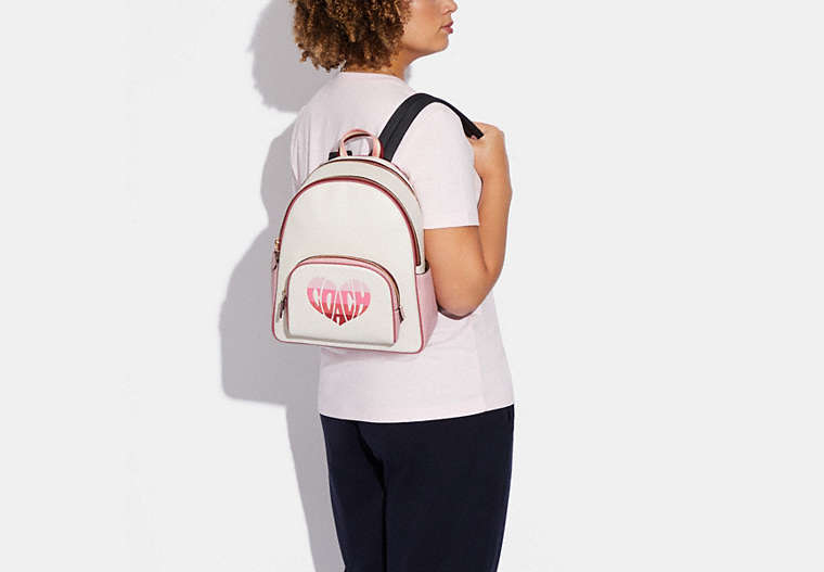 Court Backpack With Stripe Heart Motif