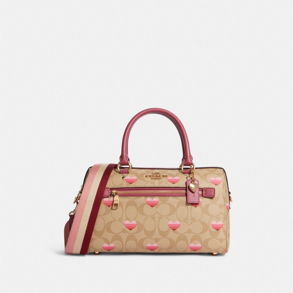 COACH OUTLET® | Rowan Satchel In Signature Canvas With Stripe Heart Print