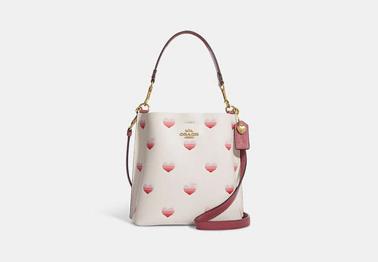 Mollie Bucket Bag 22 With Stripe Heart Print