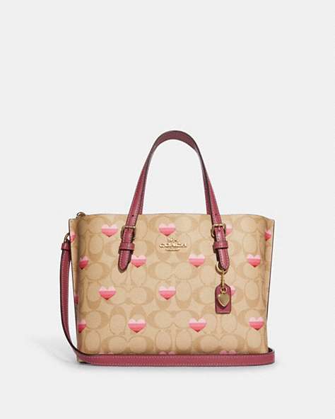 Mollie Tote 25 In Signature Canvas With Stripe Heart Print