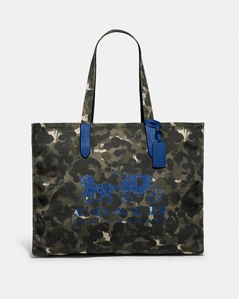 100 Percent Recycled Canvas Tote 42 With Camo Print And Horse And Carriage