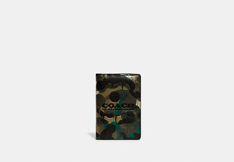Card Wallet In Signature Canvas With Camo Print