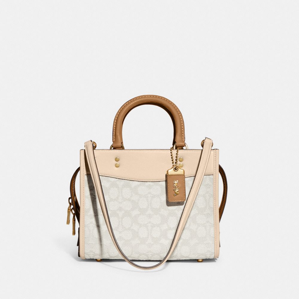 Coach Rogue 25 In Signature Textile Jacquard In White | ModeSens