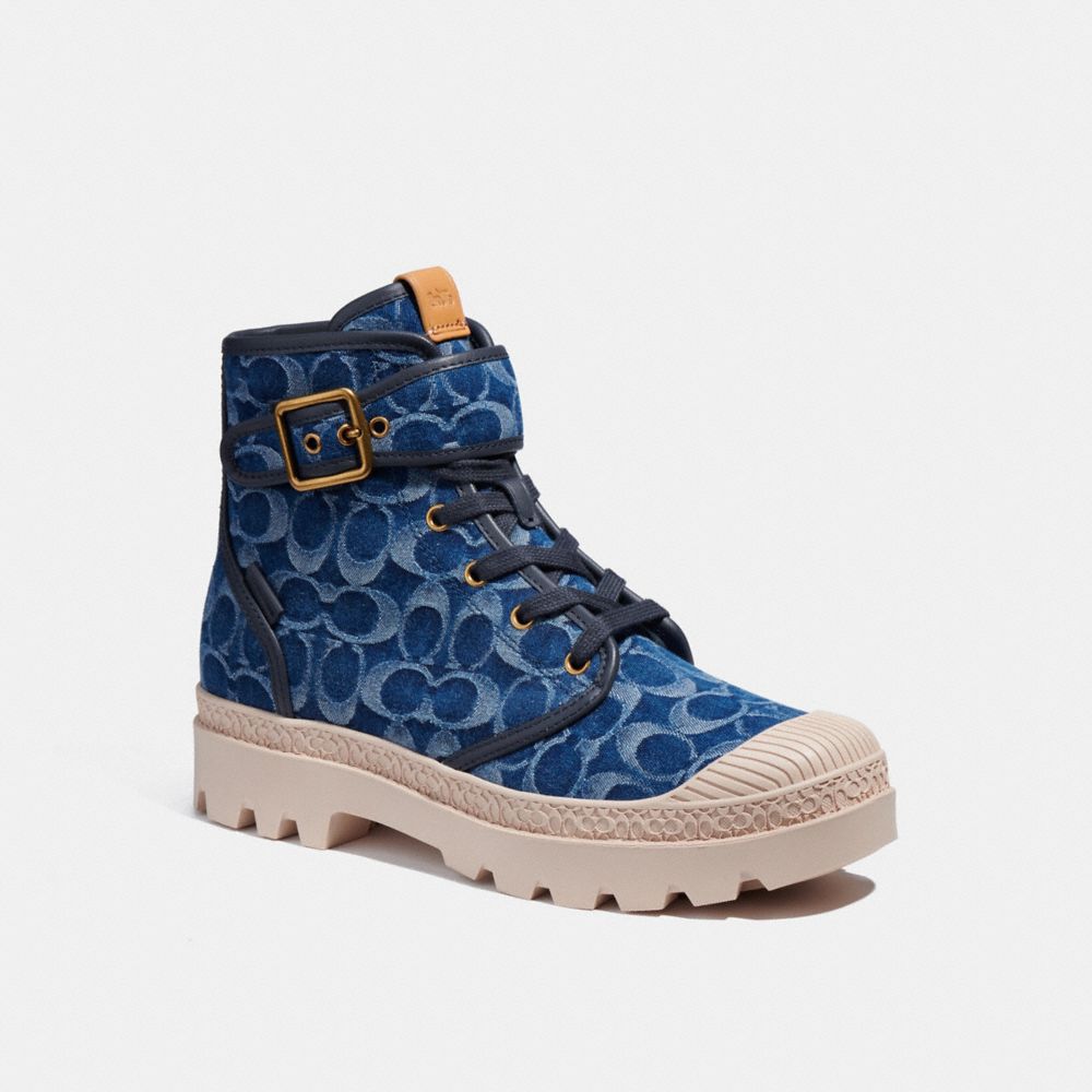 COACH® | Trooper Mid Top Boot In Signature Denim