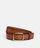 COACH®,CLASSIC BUCKLE BELT, 30MM,Glovetanned Leather,Brass/Saddle,Front View