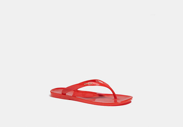 COACH®,NISA SANDAL,Synthetic,Miami Red,Front View