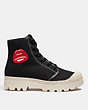 COACH®,COACH X TOM WESSELMANN TROOPER MID TOP BOOT,canvas,Black,Angle View