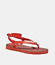 COACH®,GRACEY SANDAL,Leather,Red Orange,Front View
