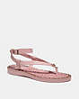 COACH®,GRACEY SANDAL,Leather,Carnation,Front View