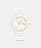 COACH®,GREYSON WATCH, 36MM,Ceramic,White 1,Front View