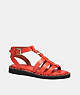 COACH®,GISELLE SANDAL,Leather,Red Orange,Front View