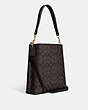 COACH®,MOLLIE BUCKET BAG IN SIGNATURE CANVAS,Leather,Large,Anniversary,Gold/Brown Black,Angle View