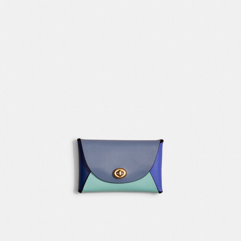 Coach Remade Colorblock Medium Pouch In Blue/multi