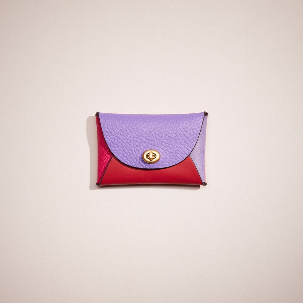 Coach Remade Colorblock Medium Pouch In Pink/multi
