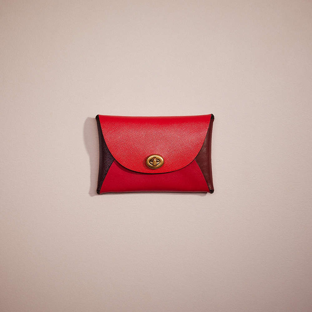 Coach Remade Colorblock Medium Pouch In Red Multi