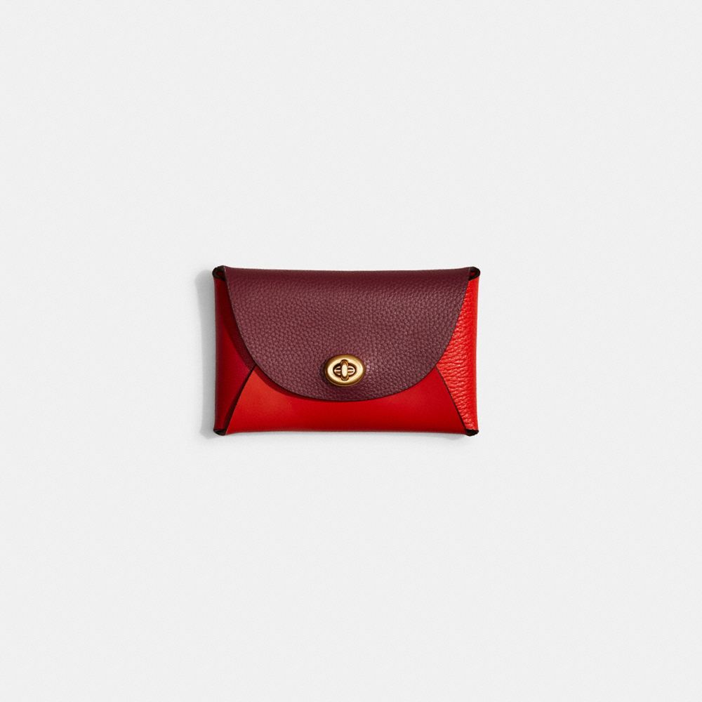 Coach Remade Colorblock Medium Pouch In Red Multi