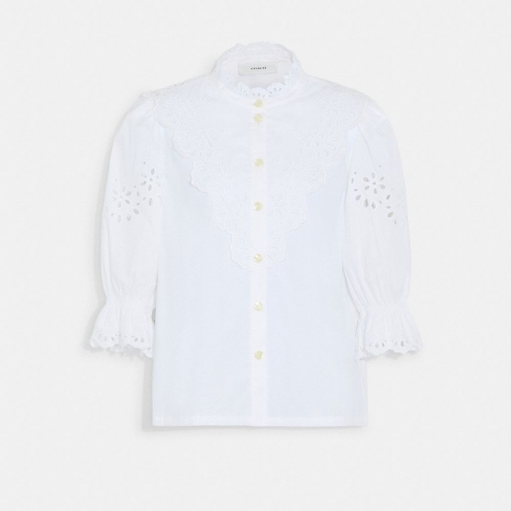 Coach broderie anglaise bib shirt in organic cotton