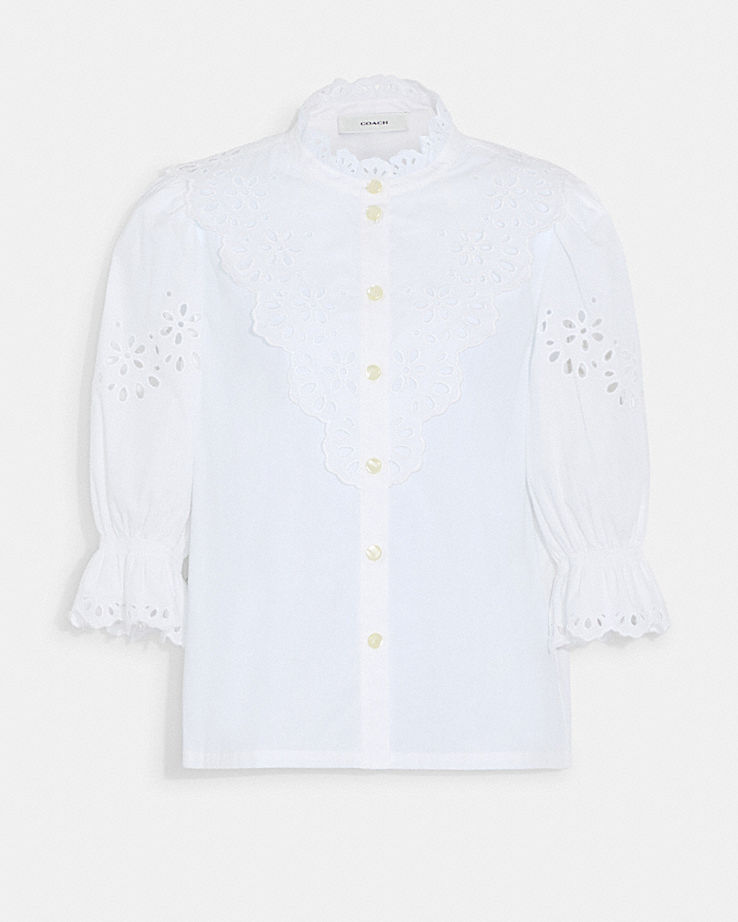 CoachBroderie Anglaise Bib Shirt In Organic Cotton