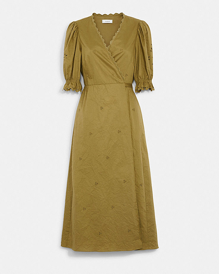 CoachBroderie Anglaise Wrap Dress In Organic Cotton