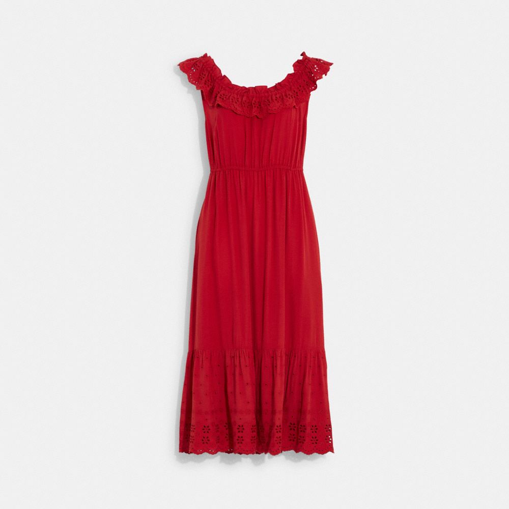 COACH Sleeveless Ruffle Dress