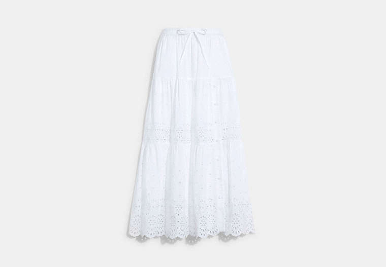 Broderie Anglaise Long Skirt In Organic Cotton