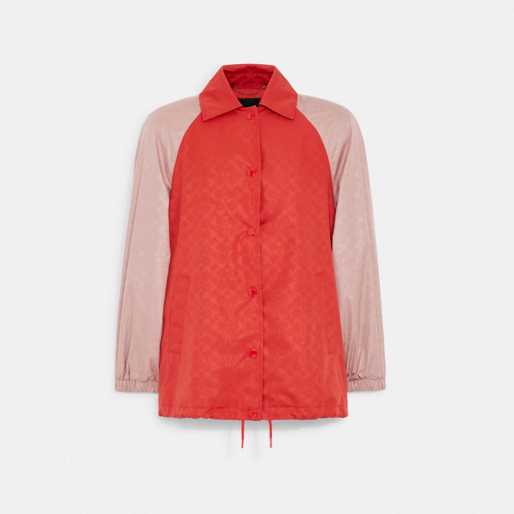 Coach Signature Oversized Jacket In Recycled Polyester In True Red ...