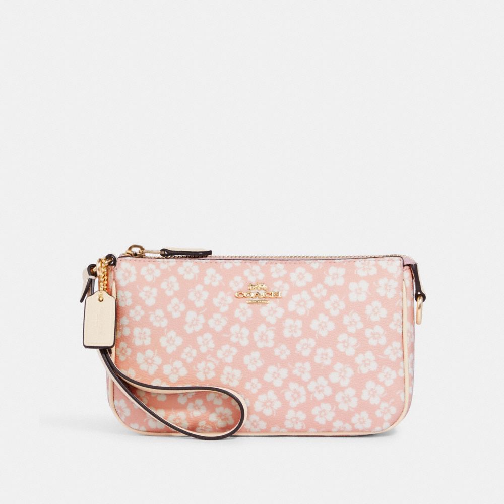 Small Wristlet With Floral Print - Coach