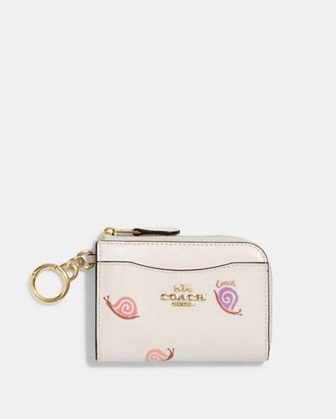 L Zip Card Case With Snail Print
