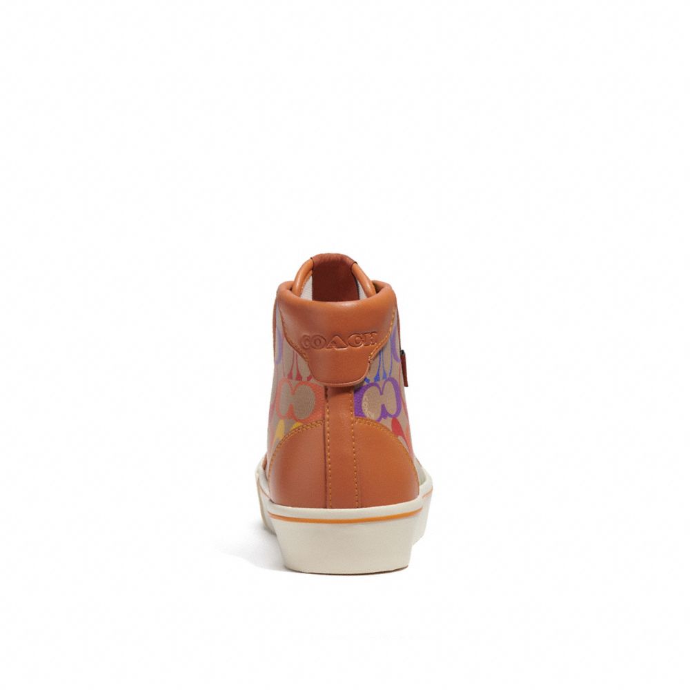 COACH® | Citysole High Top Platform Sneaker In Rainbow Signature 