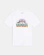 COACH®,RAINBOW HORSE AND CARRIAGE T-SHIRT IN ORGANIC COTTON,Organic Cotton,White,Front View