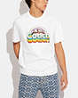 COACH®,RAINBOW HORSE AND CARRIAGE T-SHIRT IN ORGANIC COTTON,Organic Cotton,White,Scale View