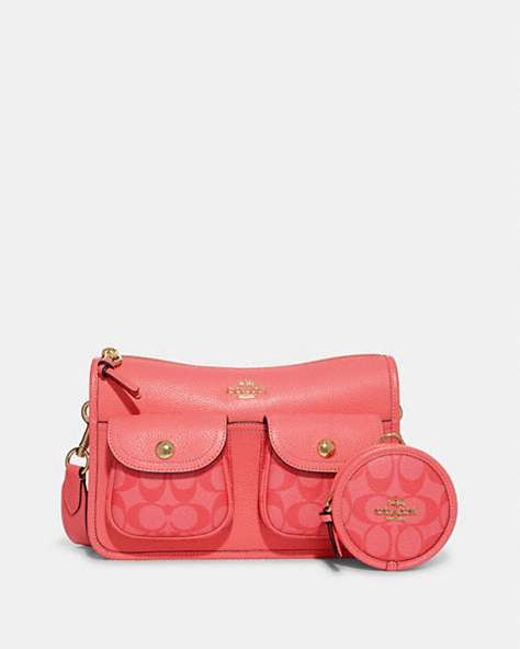 Pennie Crossbody With Coin Case With Signature Canvas Detail