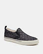 COACH®,SKATE SLIP ON SNEAKER IN SIGNATURE JACQUARD,Signature Jacquard,Charcoal/Black,Front View