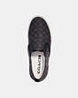 COACH®,SKATE SLIP ON SNEAKER IN SIGNATURE JACQUARD,Signature Jacquard,Charcoal/Black,Inside View,Top View