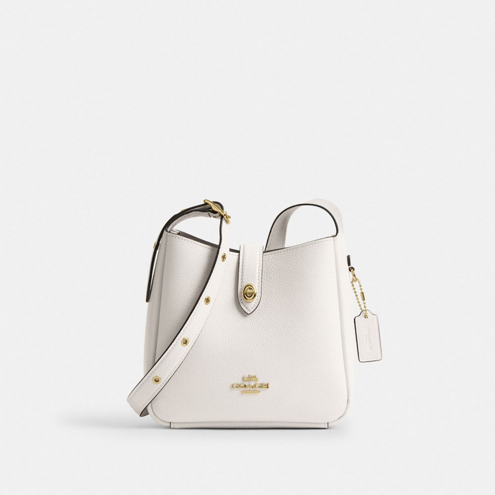 COACH®,Hadley Mini Crossbody Bag,Crossbody,Metal,Logo,Adjustable,Casual,White,Front View