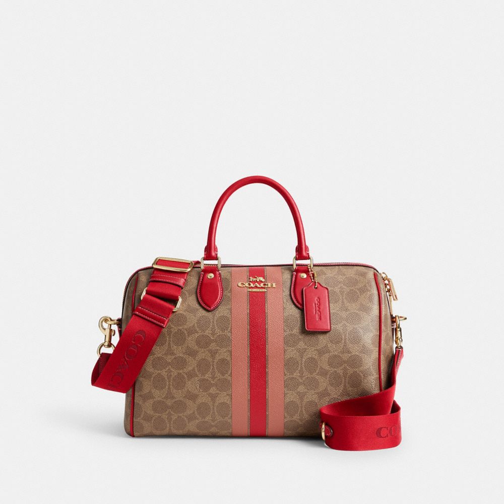 Rowan Large Satchel Bag In Signature Canvas With Stripe, ProductTile