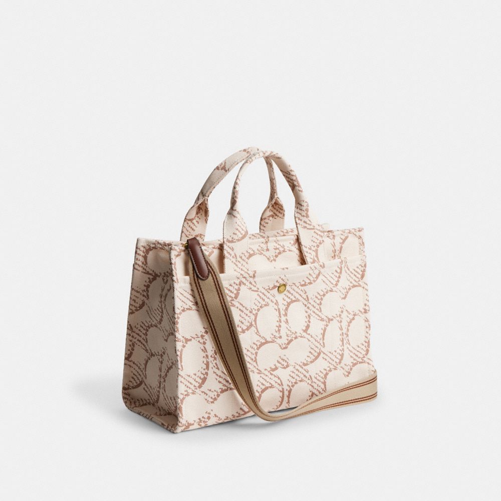 COACH®,Cargo Tote Bag With Signature Canvas,,Angle View