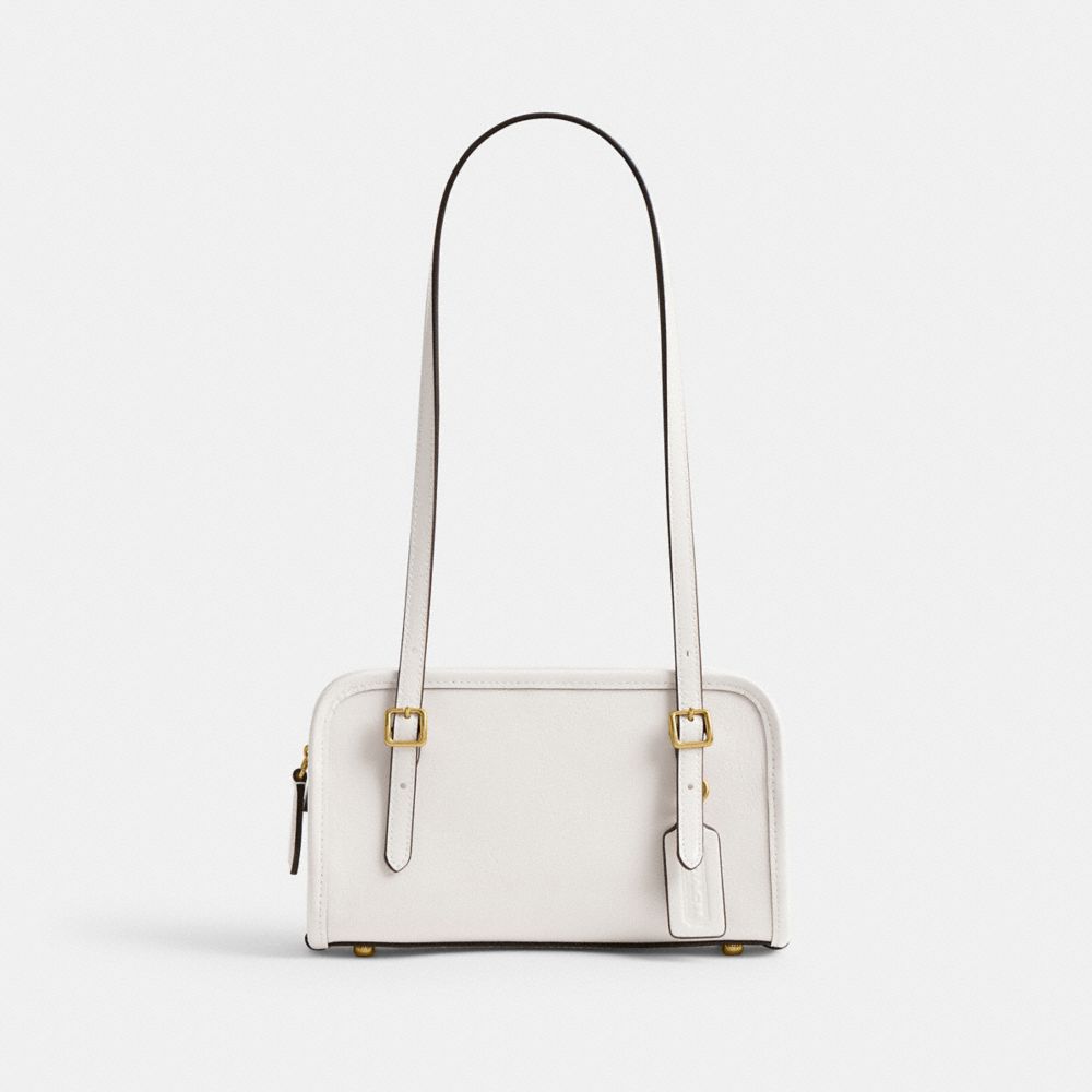 COACH®,Swing Zip Bag 20,Shoulder Bag,Adjustable,Brass,Casual,White,Front View